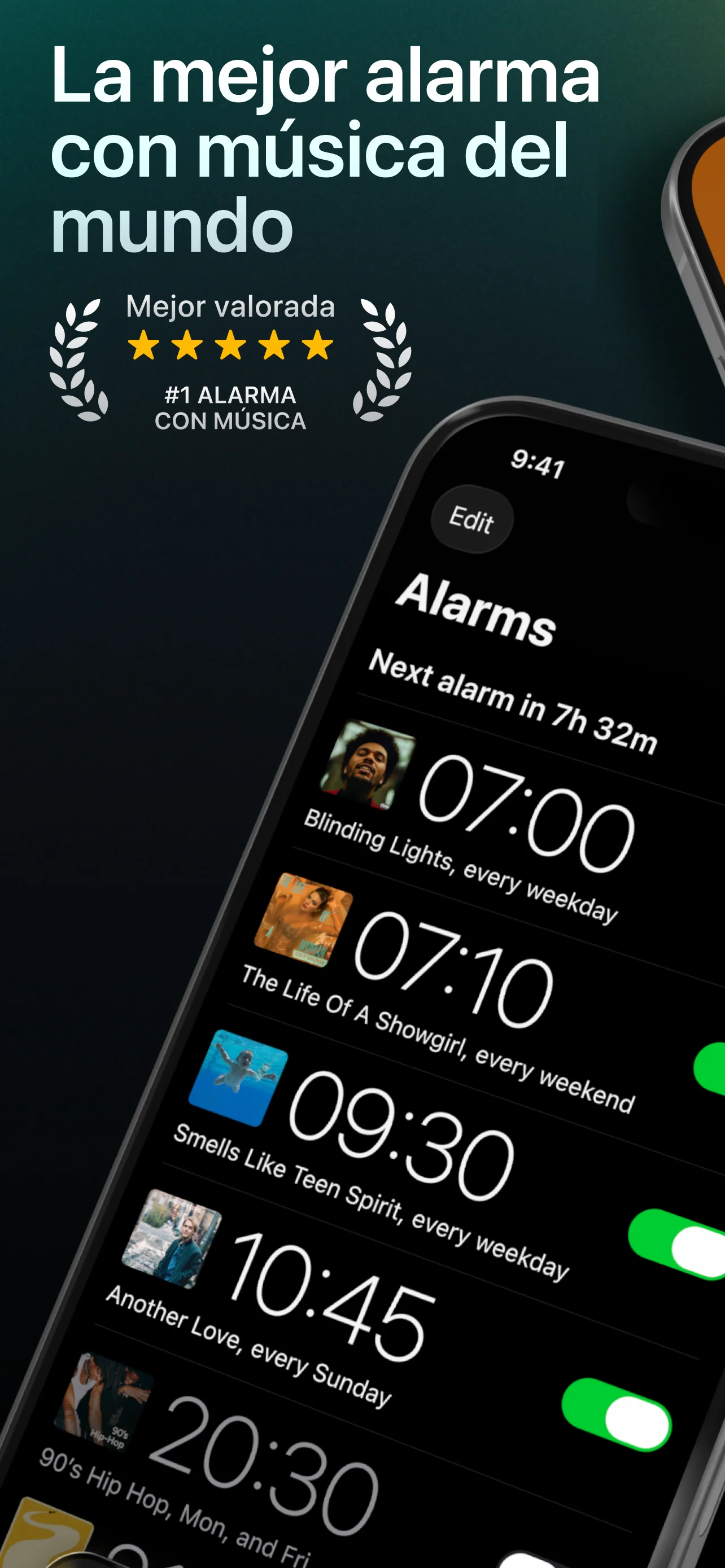Pantalla de inicio de Alarmify con una alarma activa