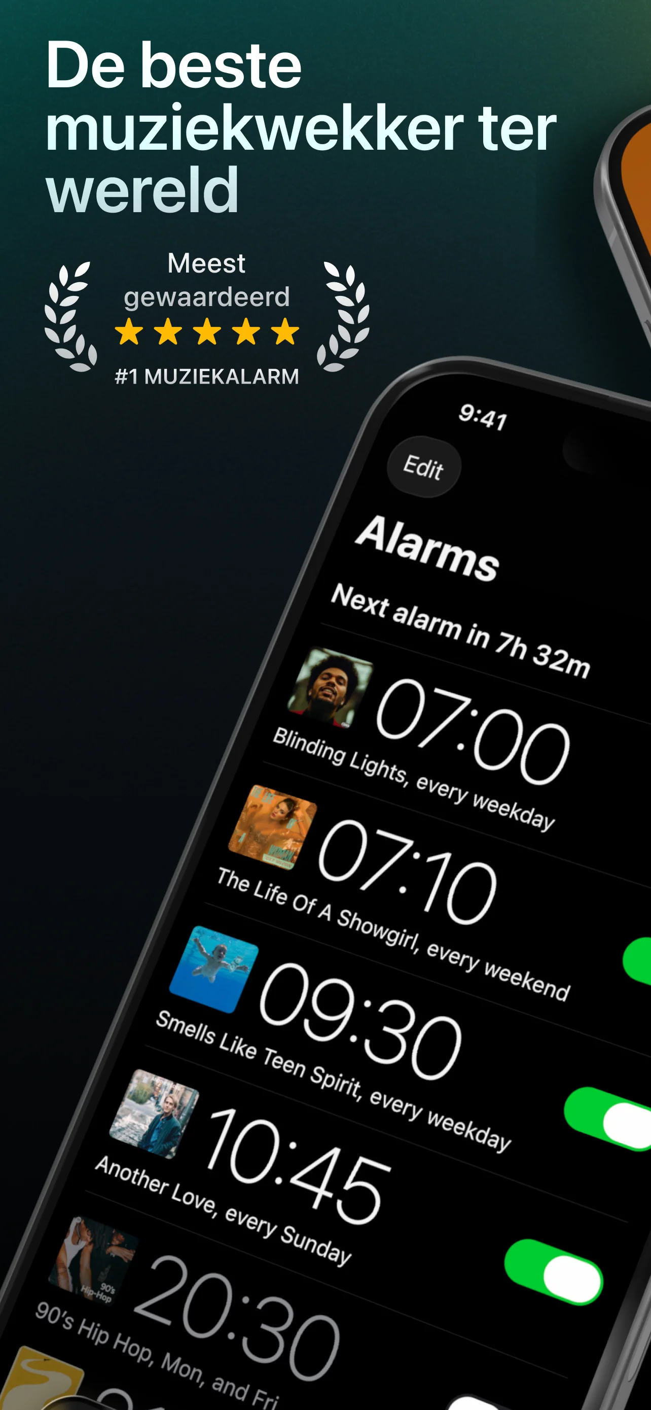 Het beginscherm van Alarmify met een actief alarm